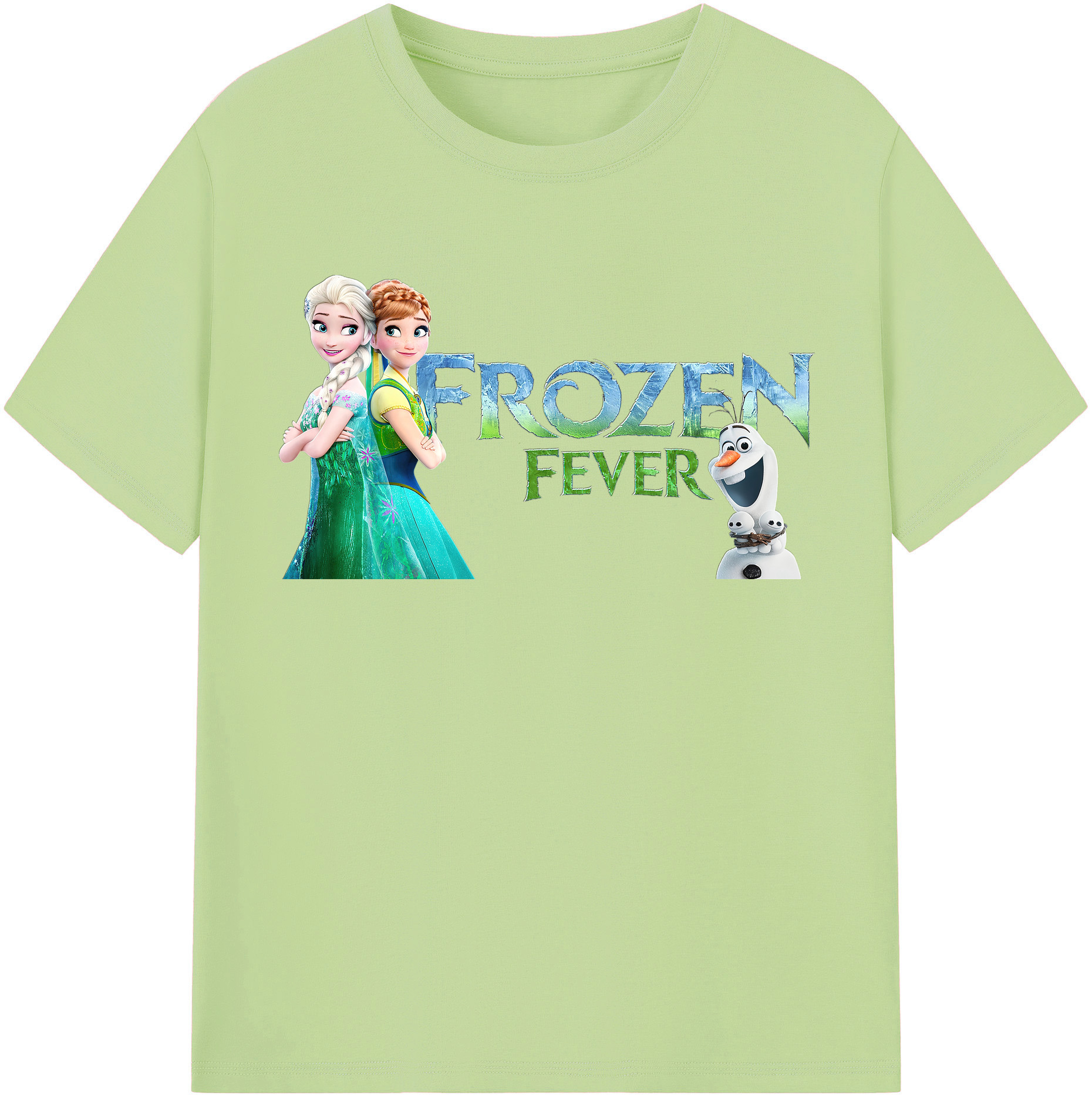 （画像用） アナと雪の女王 アンナ エルサ Frozen Anna Elsa 綿100％半袖Tシャツ（フロントプリント）